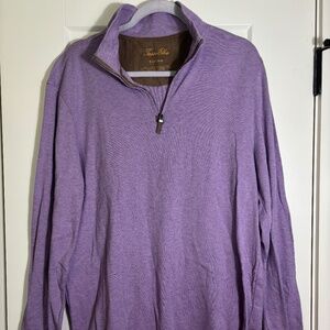 Tasso Ellba Supima 100% Cotton Purple 1/4 Zip Long Sleeve‎ Top Size Large
